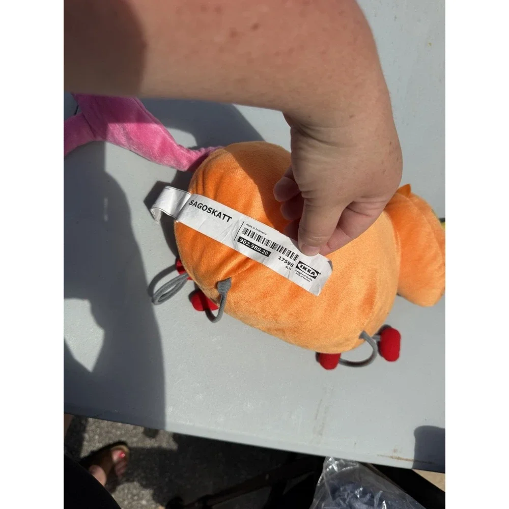 Ikea Sagoskatt Unicorn Horn Orange Yellow Pink Gray String Legs Plush 13